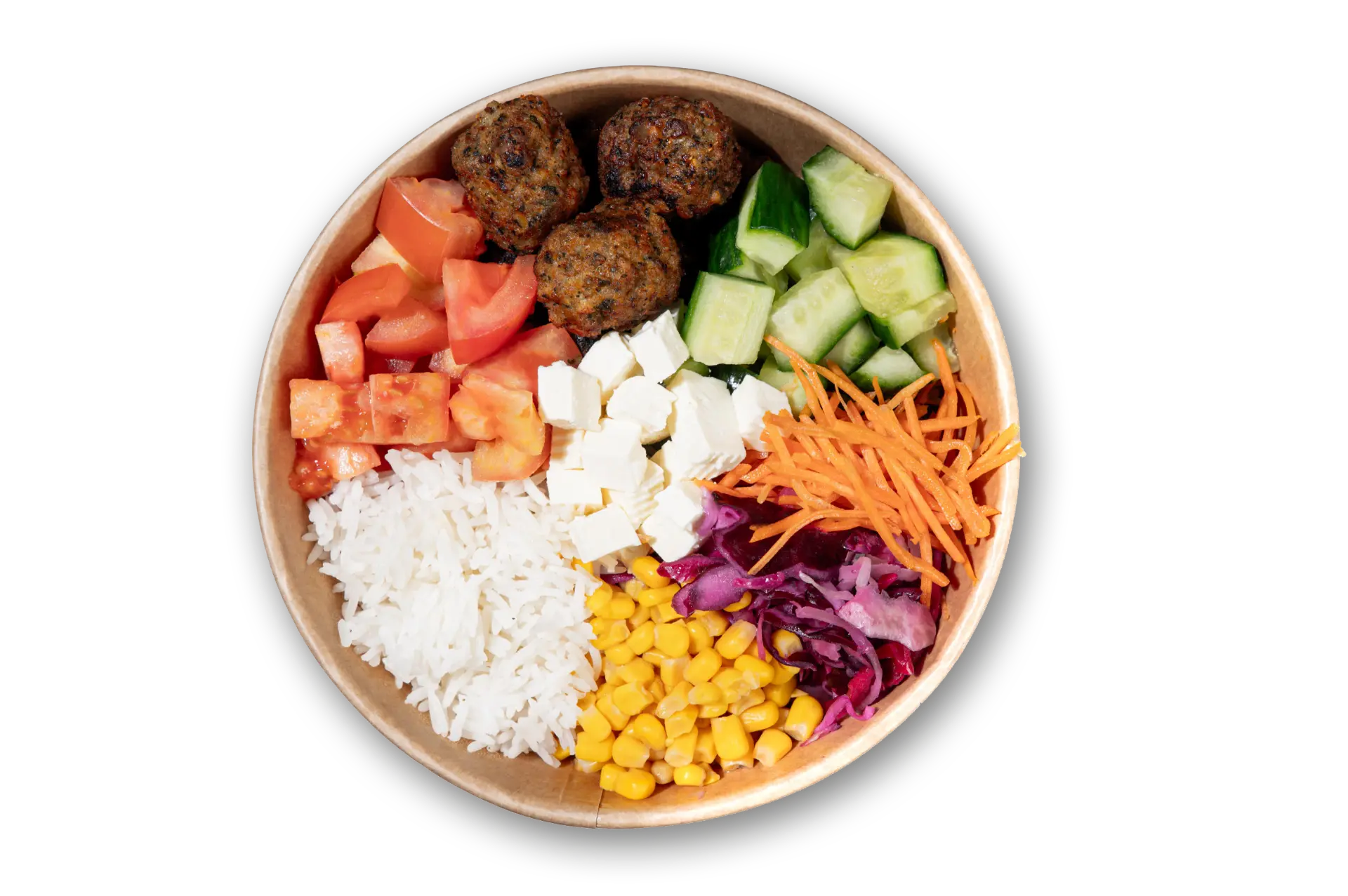 CIBO Falafel Bowl mit Reis, Gemüse und Feta